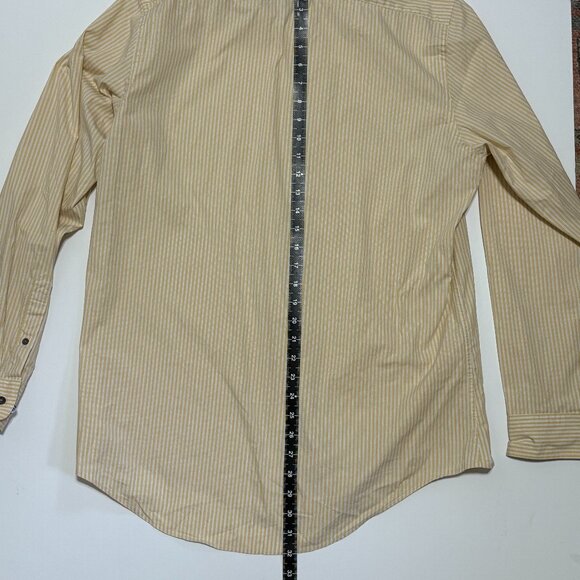Banana Republic Classic Long Sleeve Shirt Yellow Striped Mens Size Large MOP - Picture 6 of 9